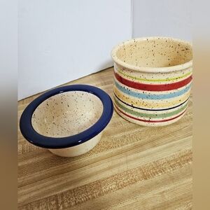Pfaltzgraff Sedona Dip Server Cooler Warmer Set Hand Painted Ceramic Discontinue